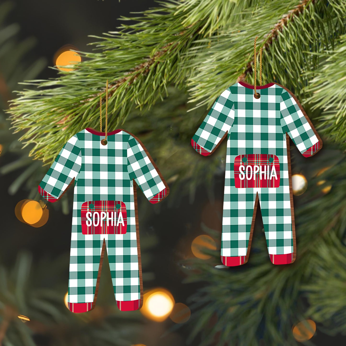 Celebrate Your Special Moments with Plaid Pattern Ornament