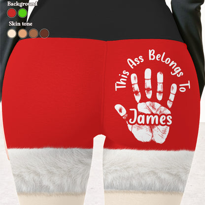 This Ass Belongs To Customizable Handprint Design - Personalized Women Leggings - XMAS096_WLEG