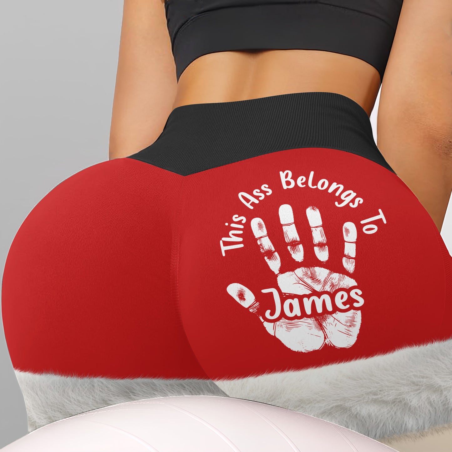 This Ass Belongs To Customizable Handprint Design - Personalized Women Leggings - XMAS096_WLEG