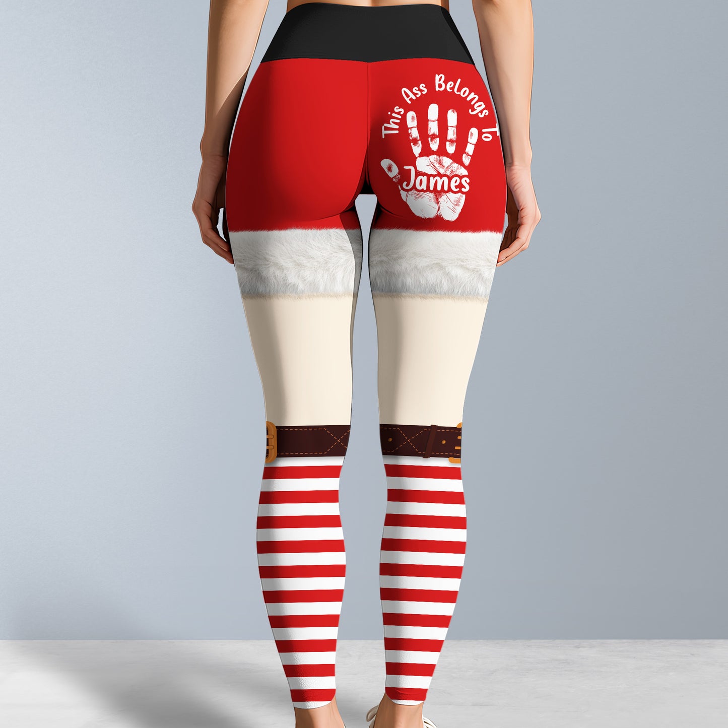 This Ass Belongs To Customizable Handprint Design - Personalized Women Leggings - XMAS096_WLEG