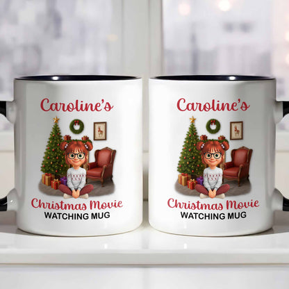 Christmas Movie Watching Mug With Christmas Tree and Gifts