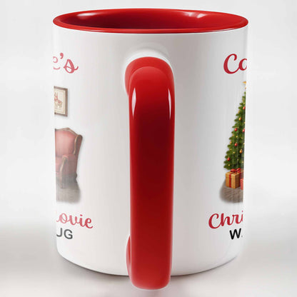 Christmas Movie Watching Mug With Christmas Tree and Gifts
