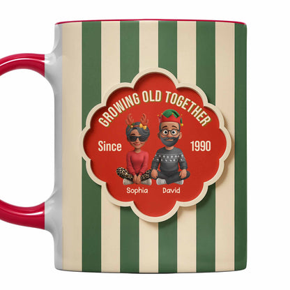 Growing Old Together, Elderly Couple Heart Frame