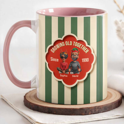 Growing Old Together, Elderly Couple Heart Frame