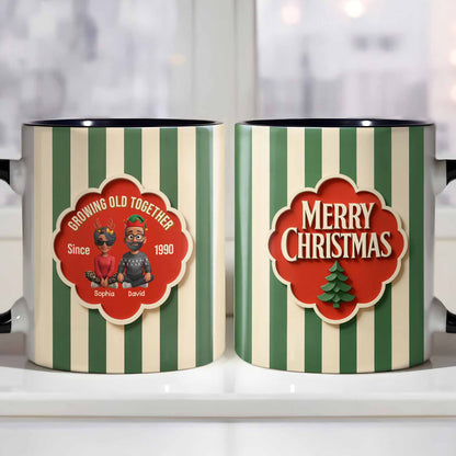 Growing Old Together, Elderly Couple Heart Frame