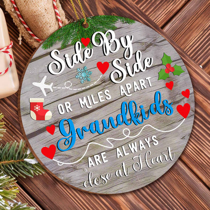 Side By Side Grandkids Always Close At Heart Ornament