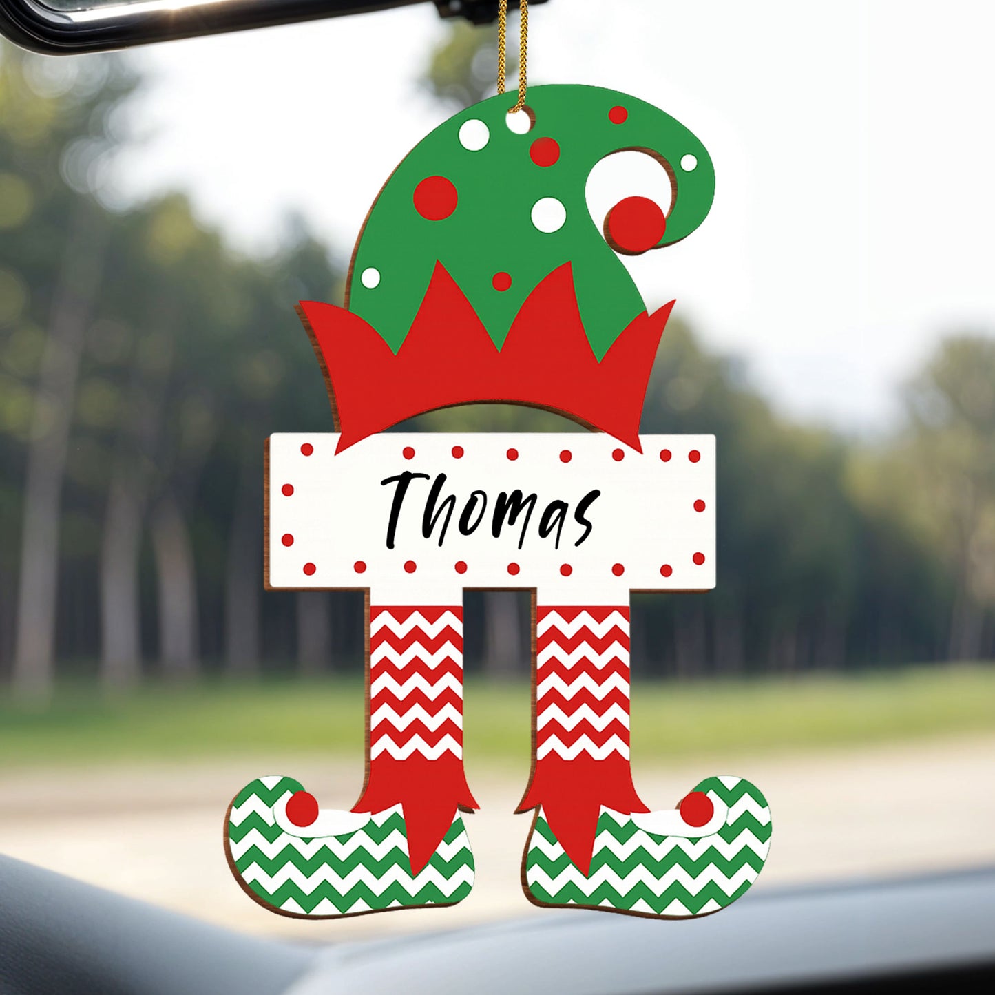 Cheerful Elf With Holiday Hat And Striped Legs