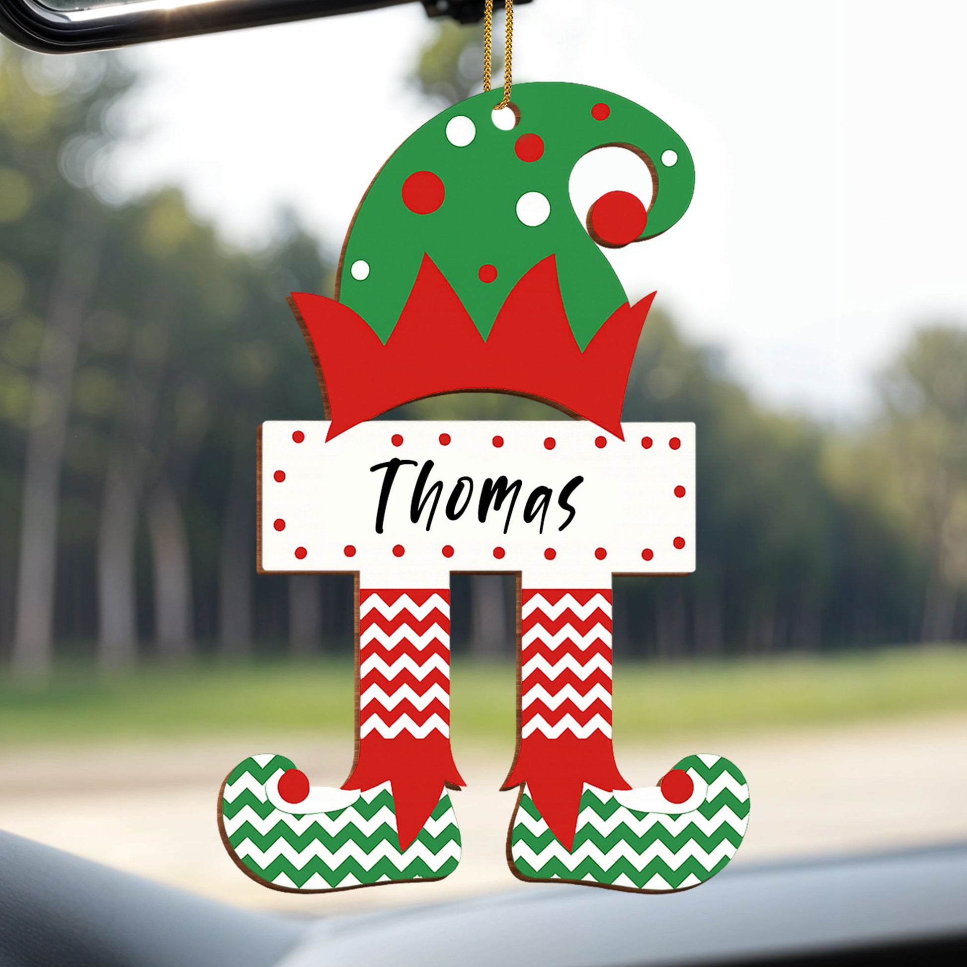 Cheerful Elf With Holiday Hat And Striped Legs