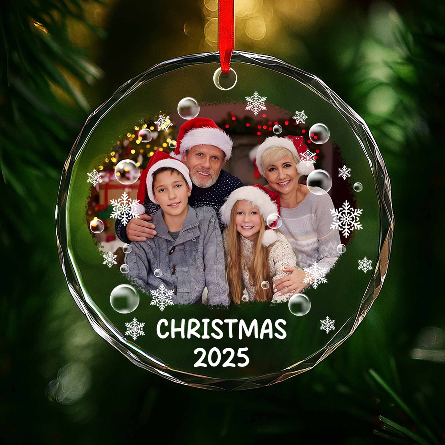 Christmas 2025 With Santa Hats And Snowflakes