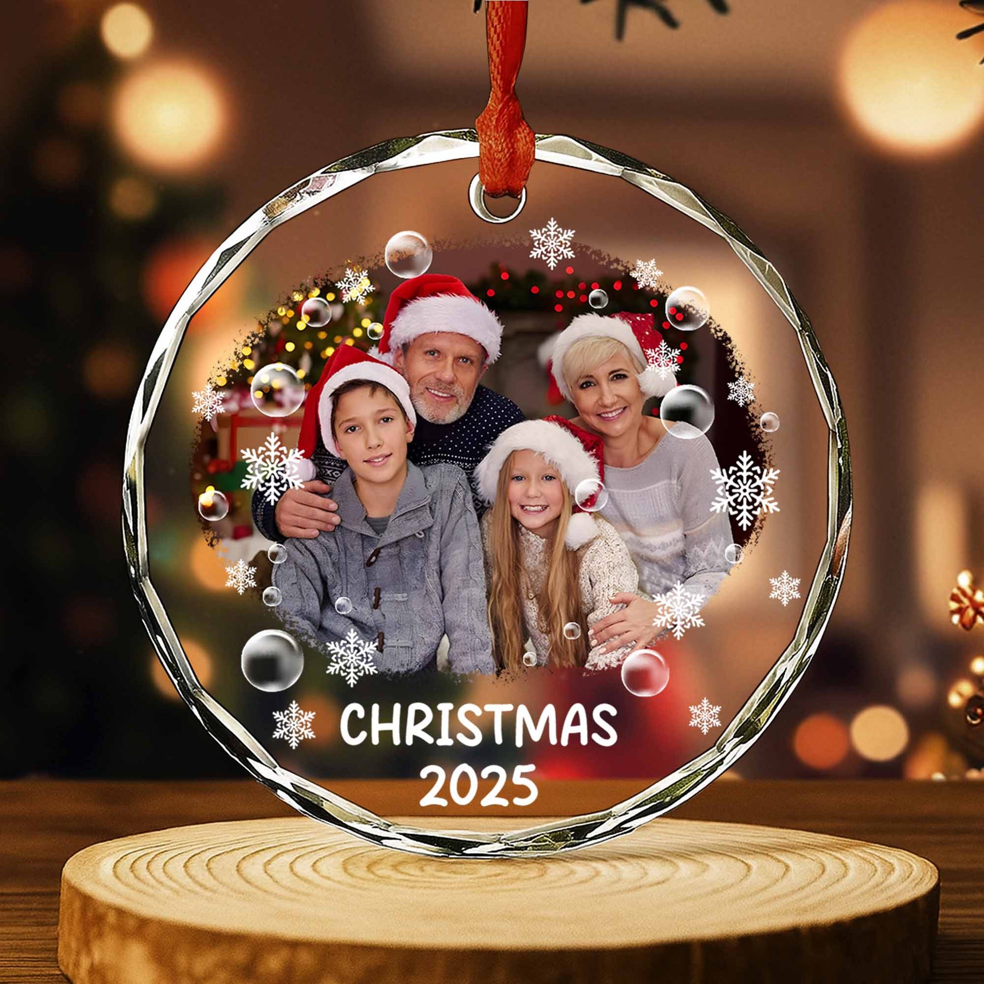 Christmas 2025 With Santa Hats And Snowflakes