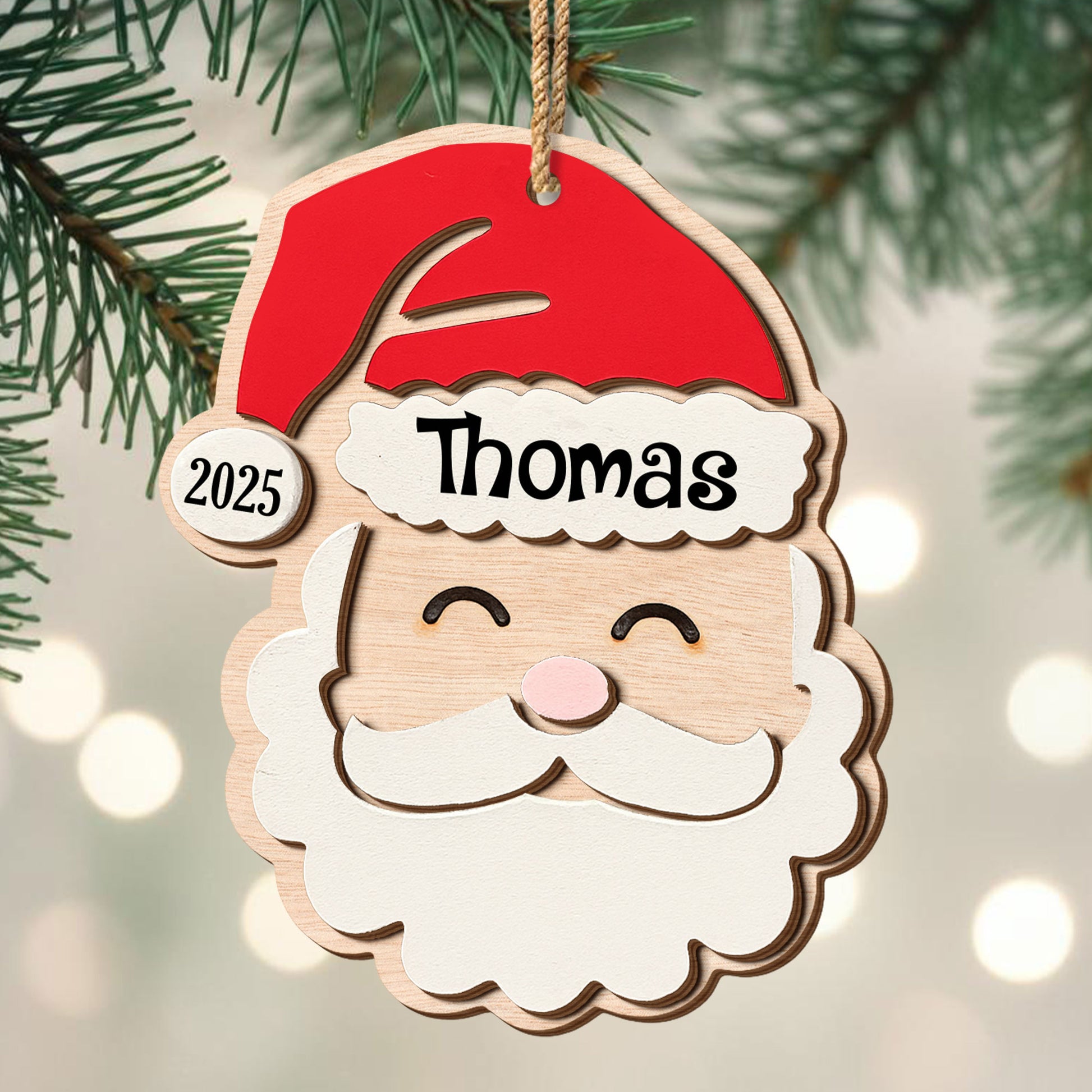 Personalized Ornament Featuring Jolly Santa