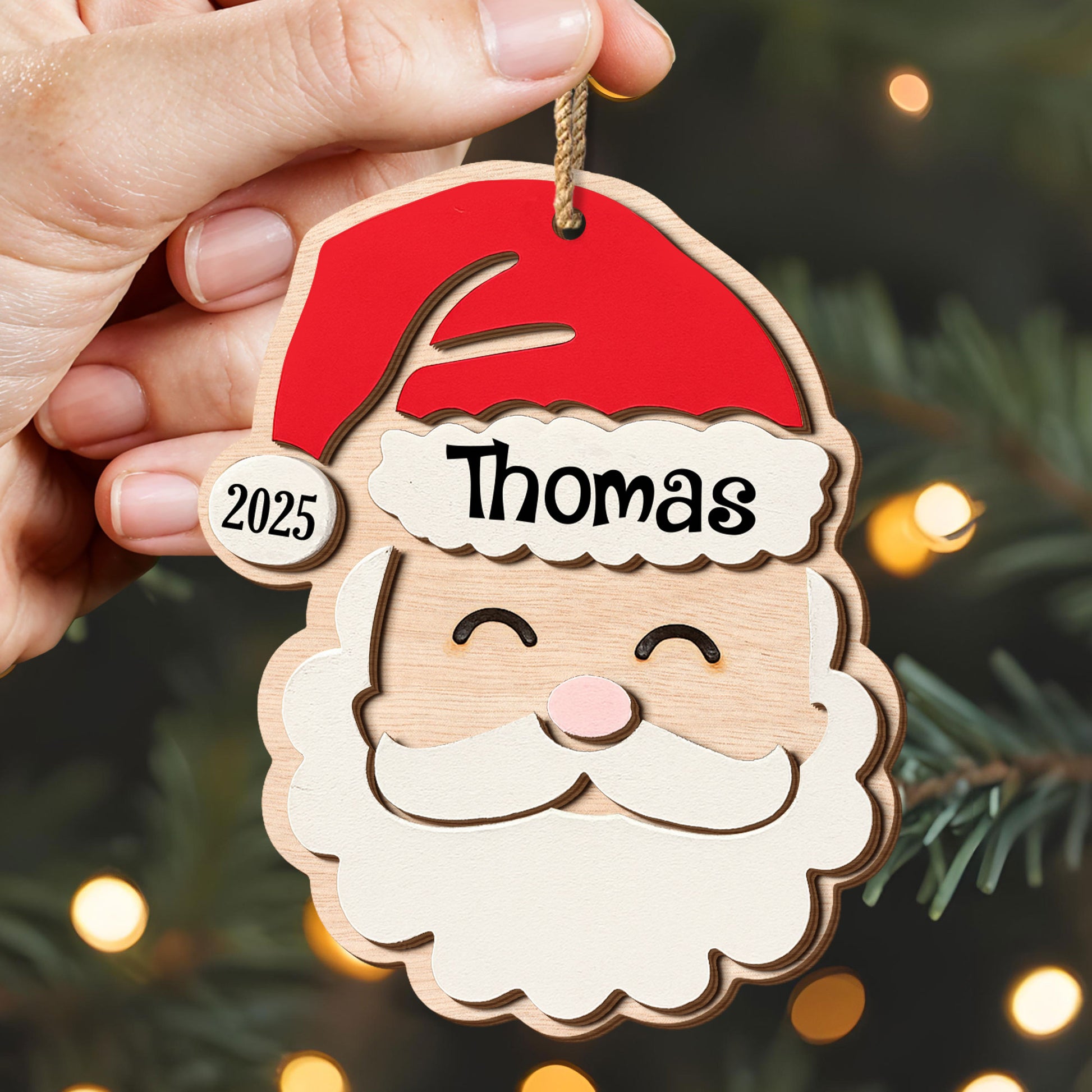 Personalized Ornament Featuring Jolly Santa