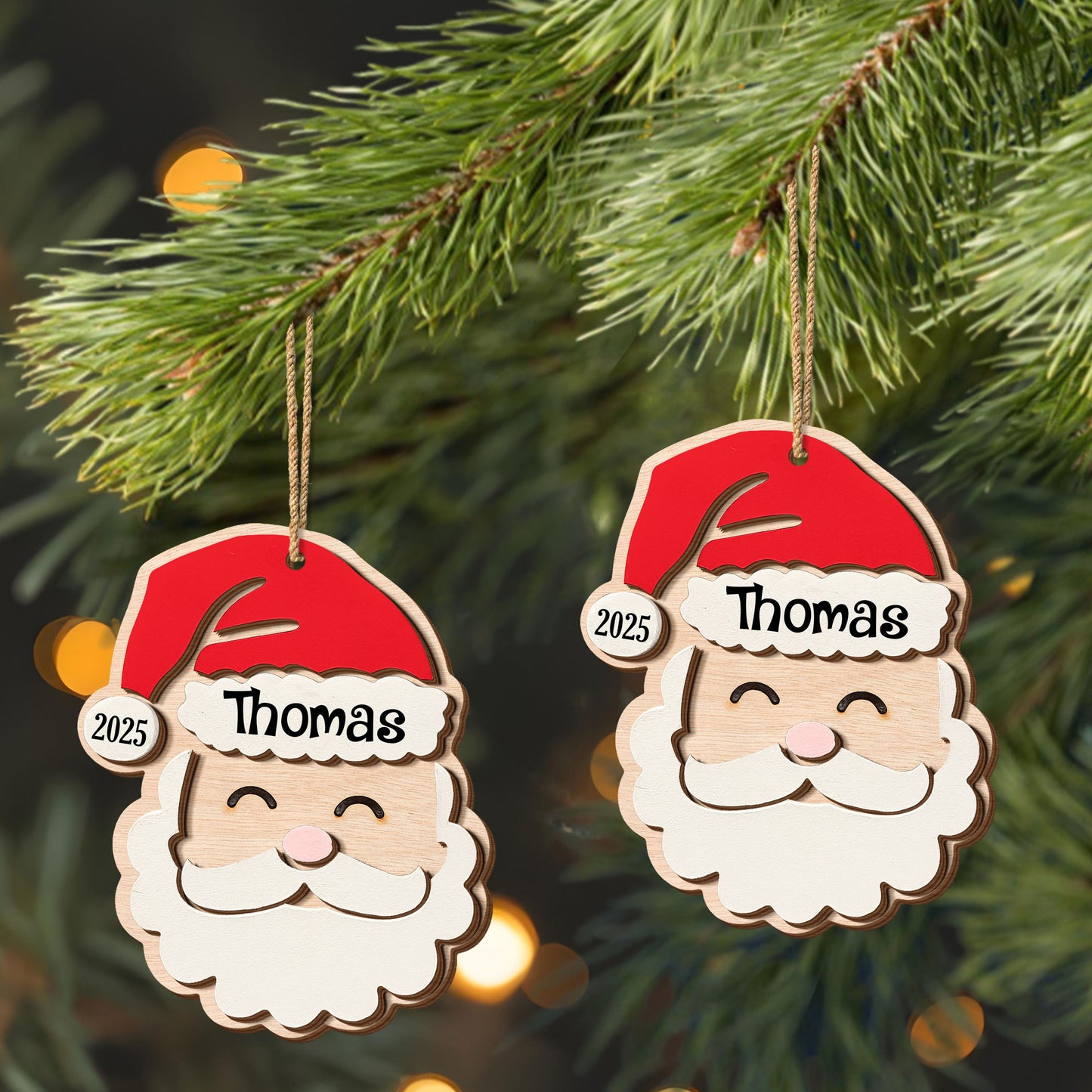 Personalized Ornament Featuring Jolly Santa
