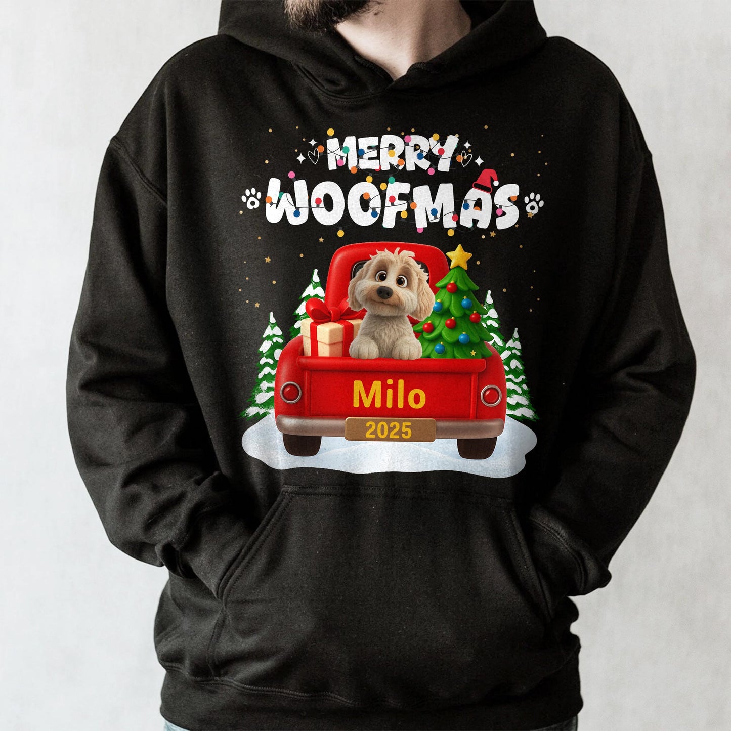 Merry Woofmas Dog In Christmas Truck