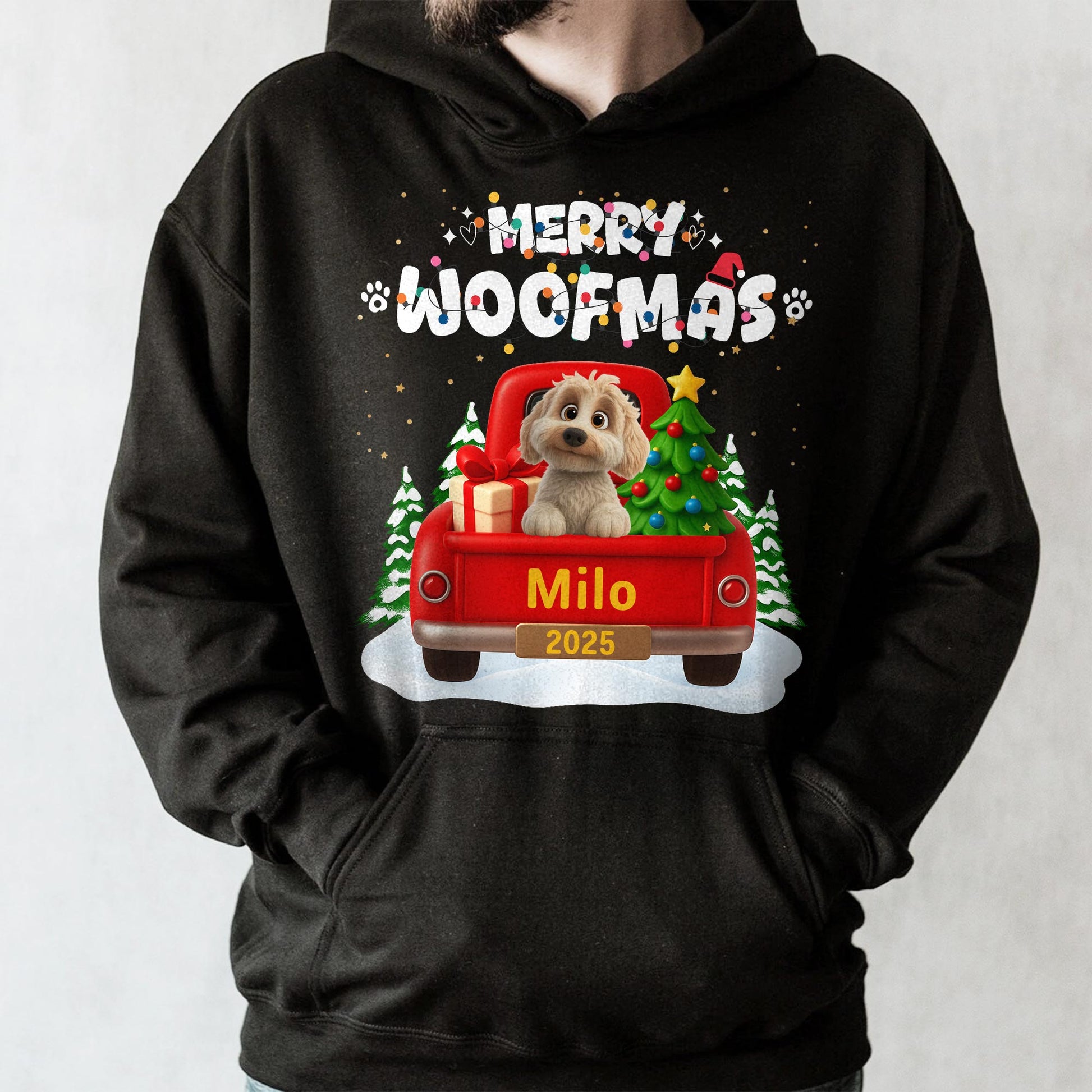 Merry Woofmas Dog In Christmas Truck