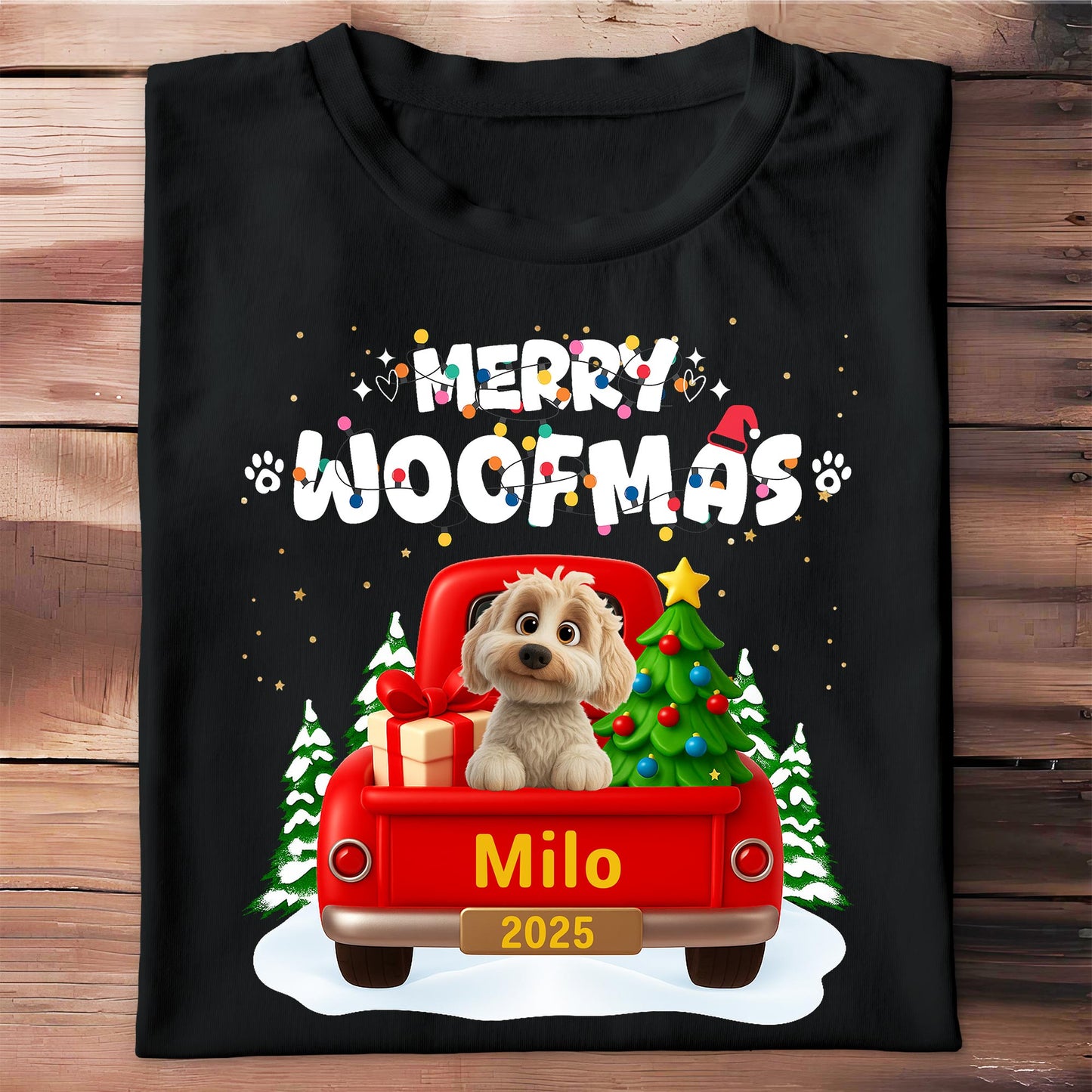 Merry Woofmas Dog In Christmas Truck