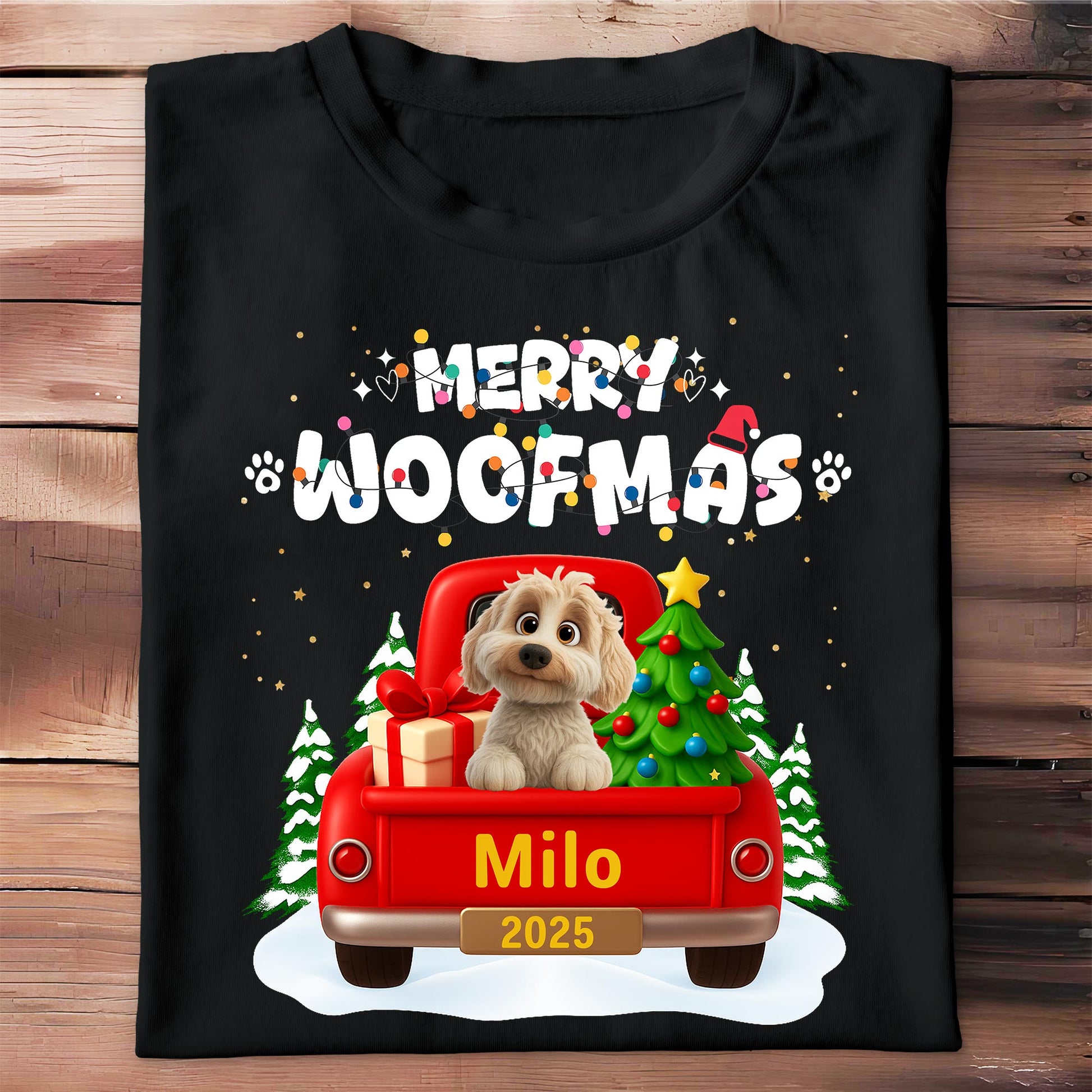 Merry Woofmas Dog In Christmas Truck