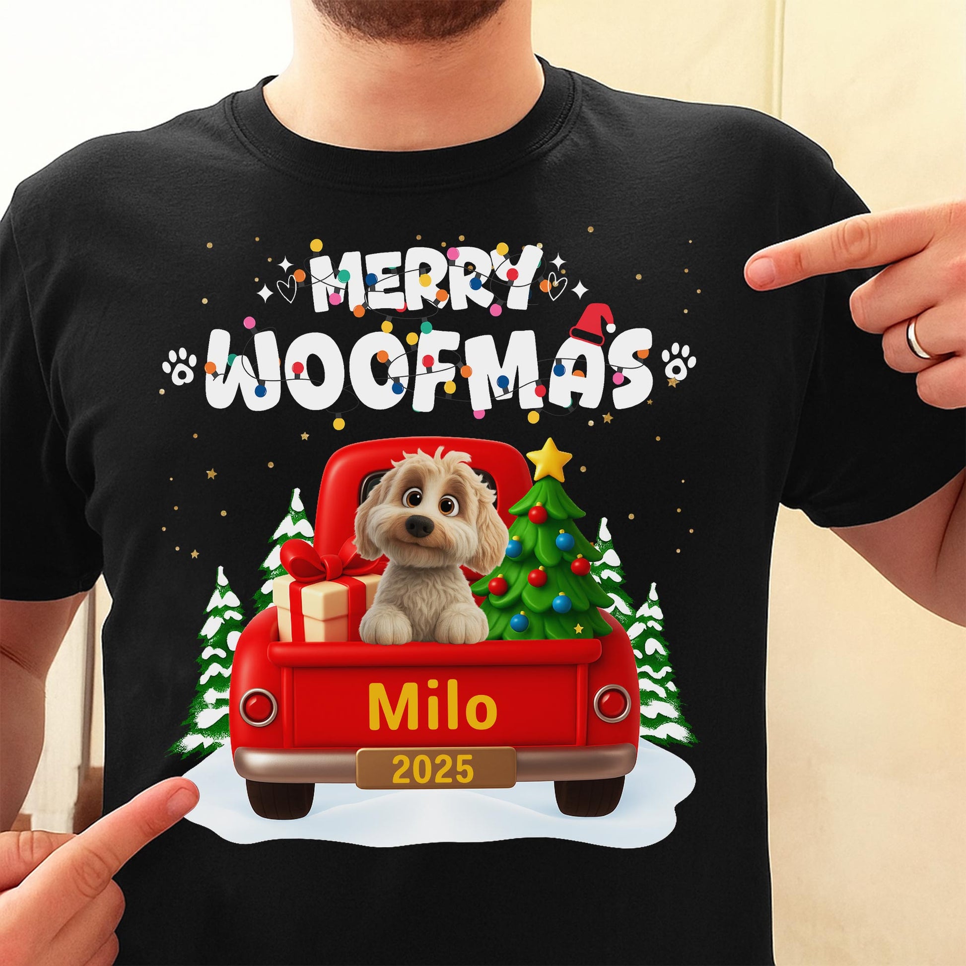 Merry Woofmas Dog In Christmas Truck