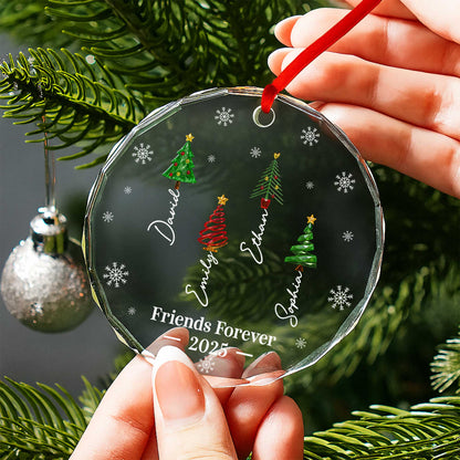 Friends Forever With Christmas Trees And Snowflakes
