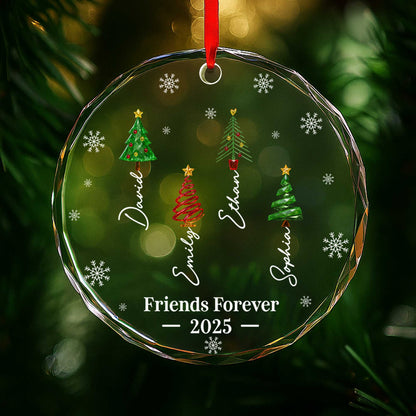 Friends Forever With Christmas Trees And Snowflakes