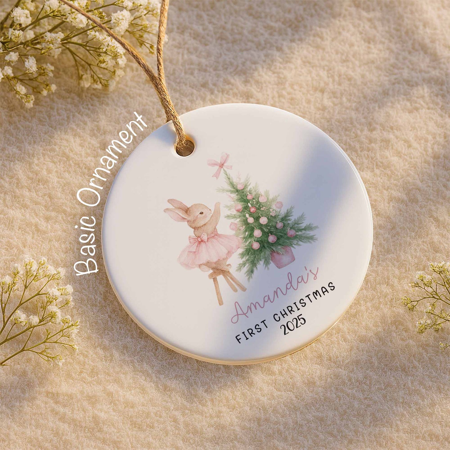 First Christmas With Bunny And Christmas Tree