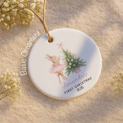 First Christmas With Bunny And Christmas Tree