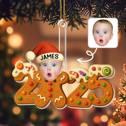Celebrate The Joyful Christmas Spirit, Baby And Gingerbread - Personalized Custom Acrylic Ornament, Christmas Gift - XMAS113_ACO