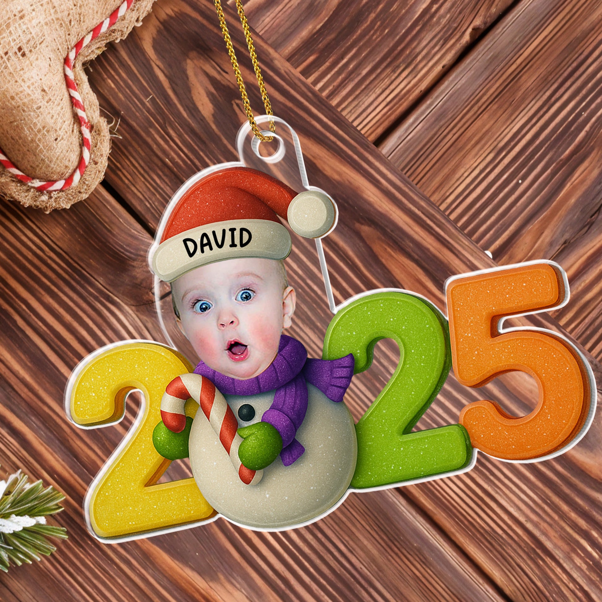 Happy Holidays Baby's First Christmas Candy Cane Design