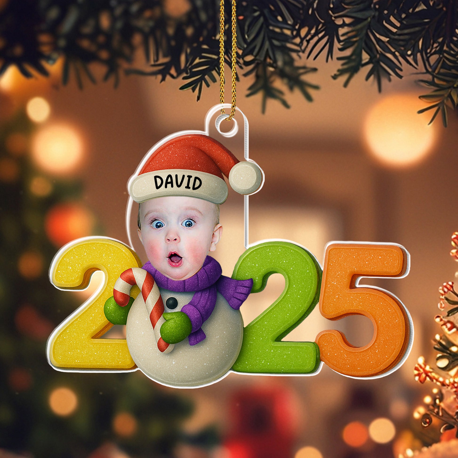 Happy Holidays Baby's First Christmas Candy Cane Design