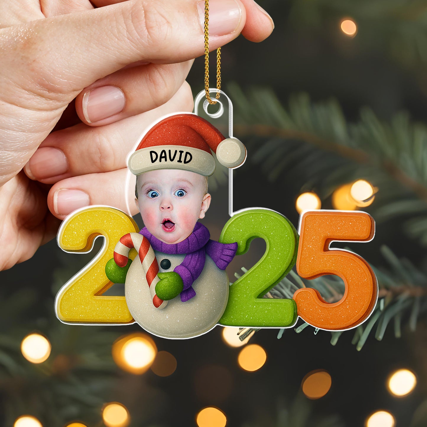 Happy Holidays Baby's First Christmas Candy Cane Design