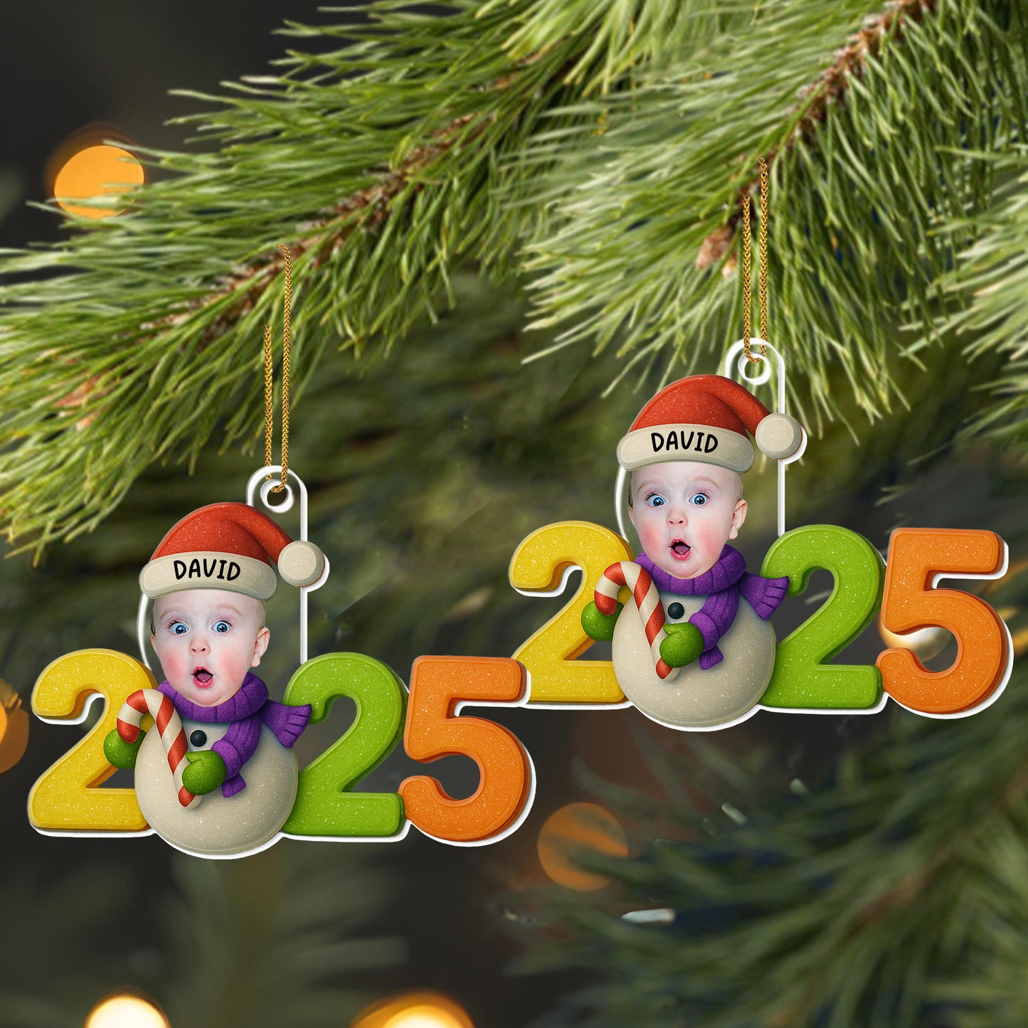 Happy Holidays Baby's First Christmas Candy Cane Design