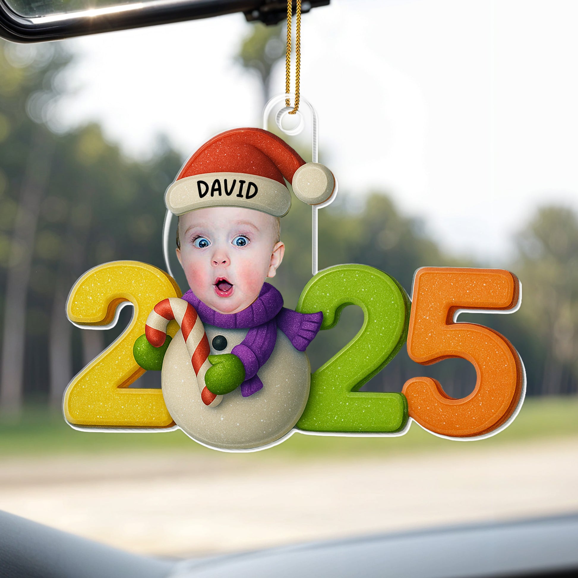 Happy Holidays Baby's First Christmas Candy Cane Design