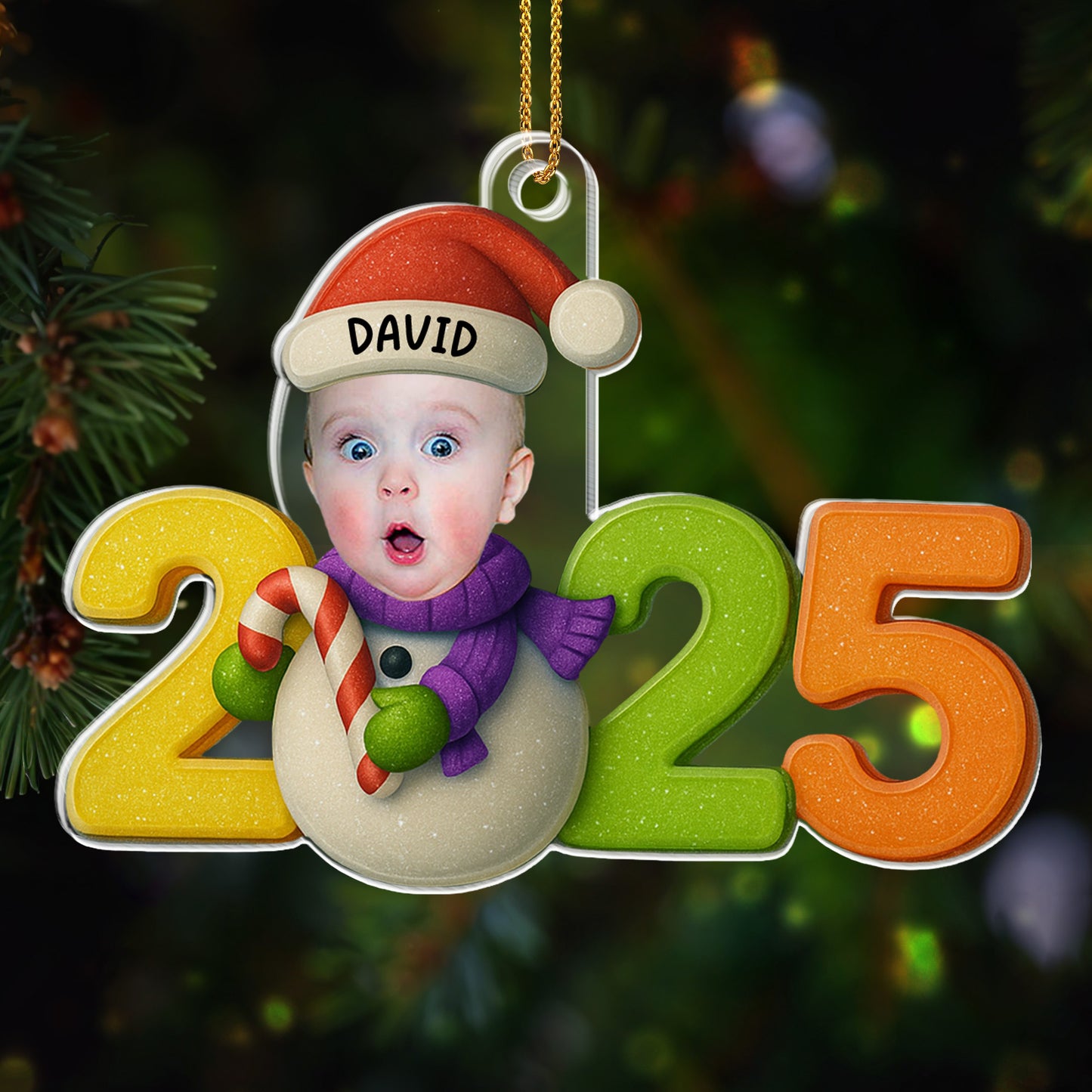 Happy Holidays Baby's First Christmas Candy Cane Design