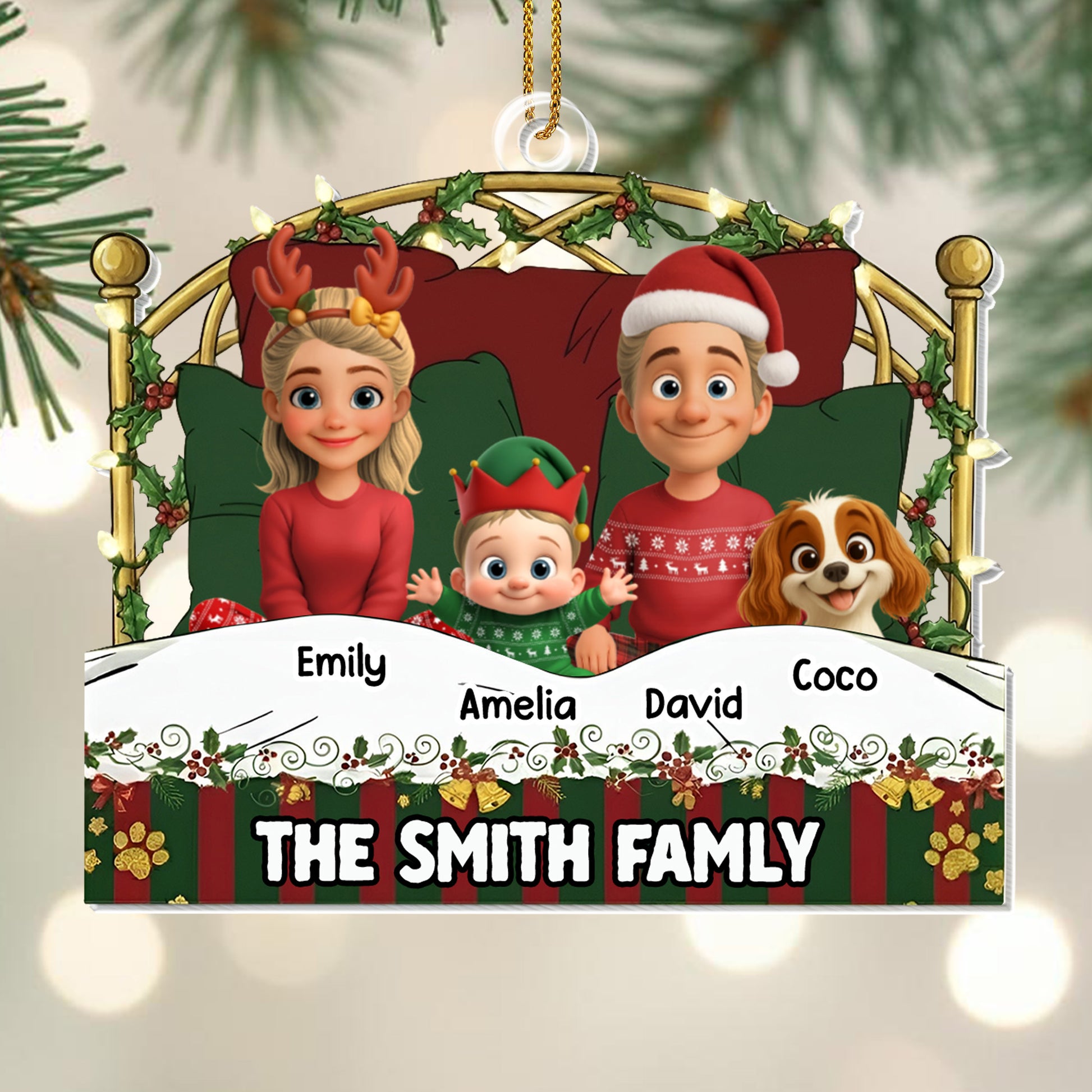 The Smith Family, Christmas Decorations And Dog