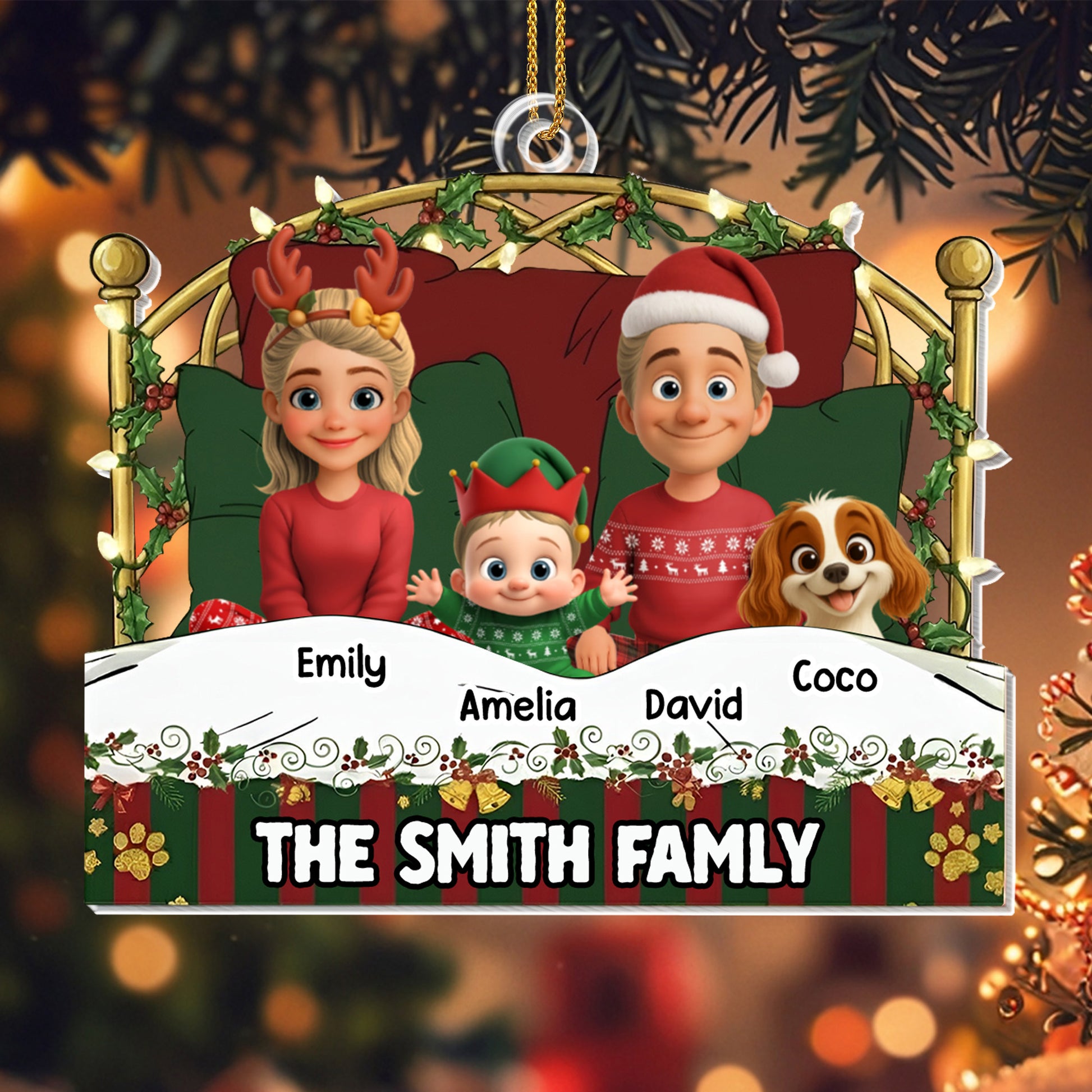 The Smith Family, Christmas Decorations And Dog