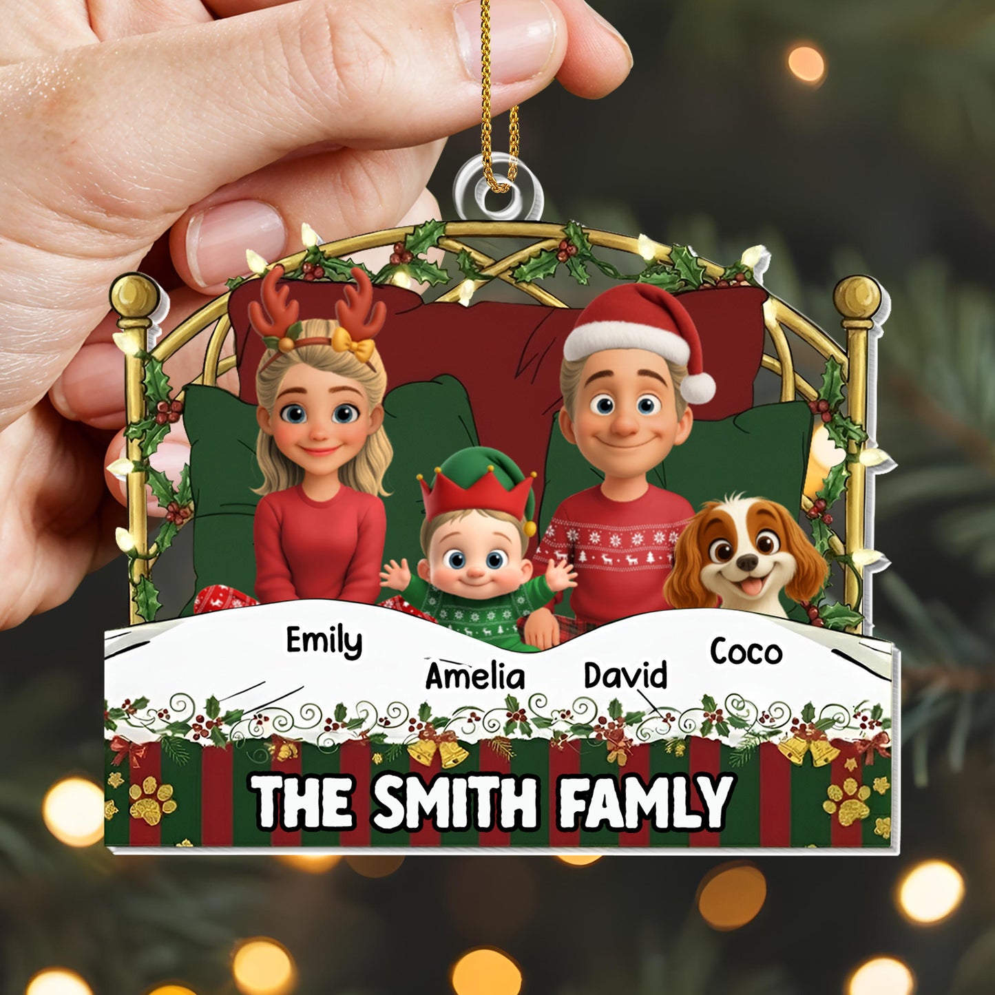 The Smith Family, Christmas Decorations And Dog