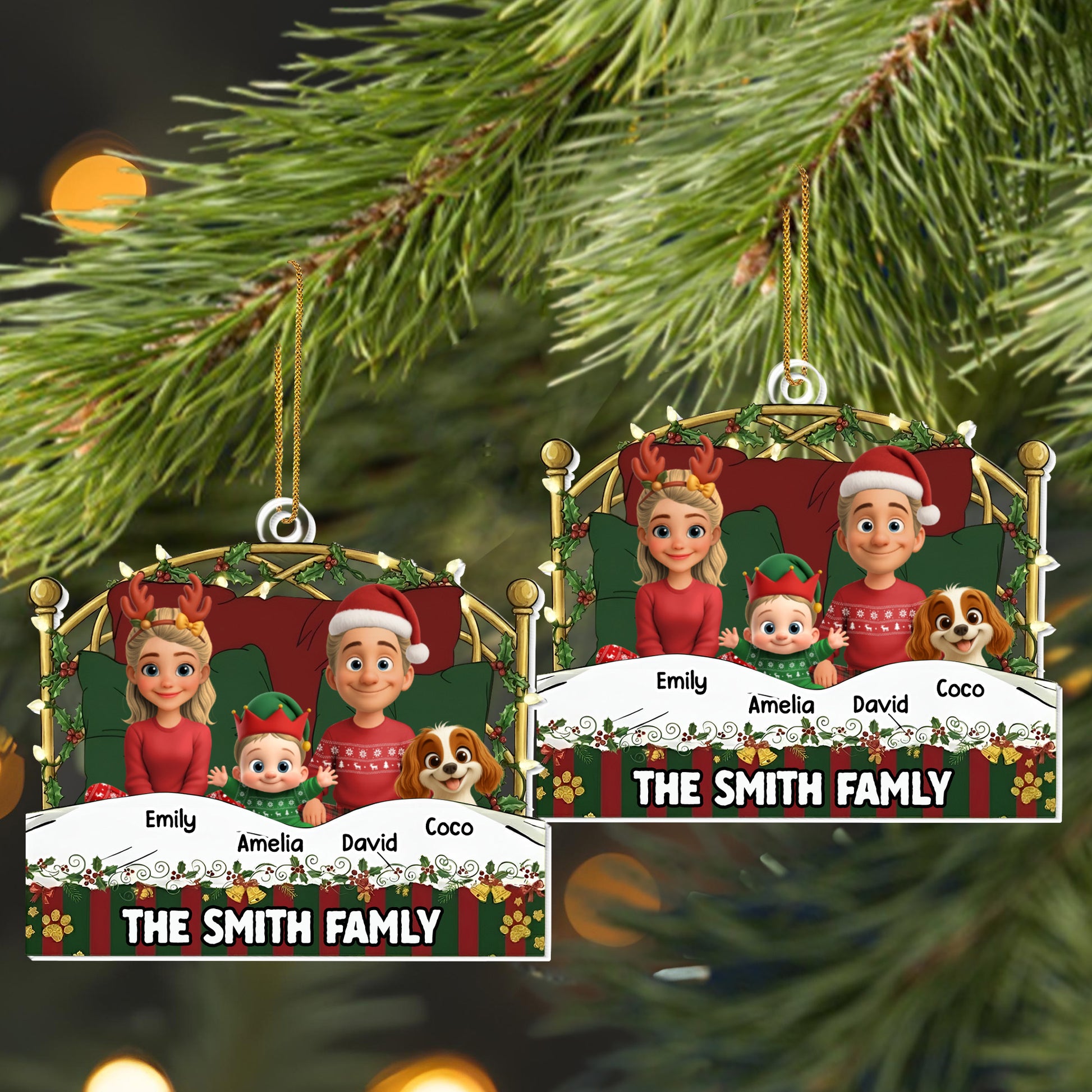 The Smith Family, Christmas Decorations And Dog