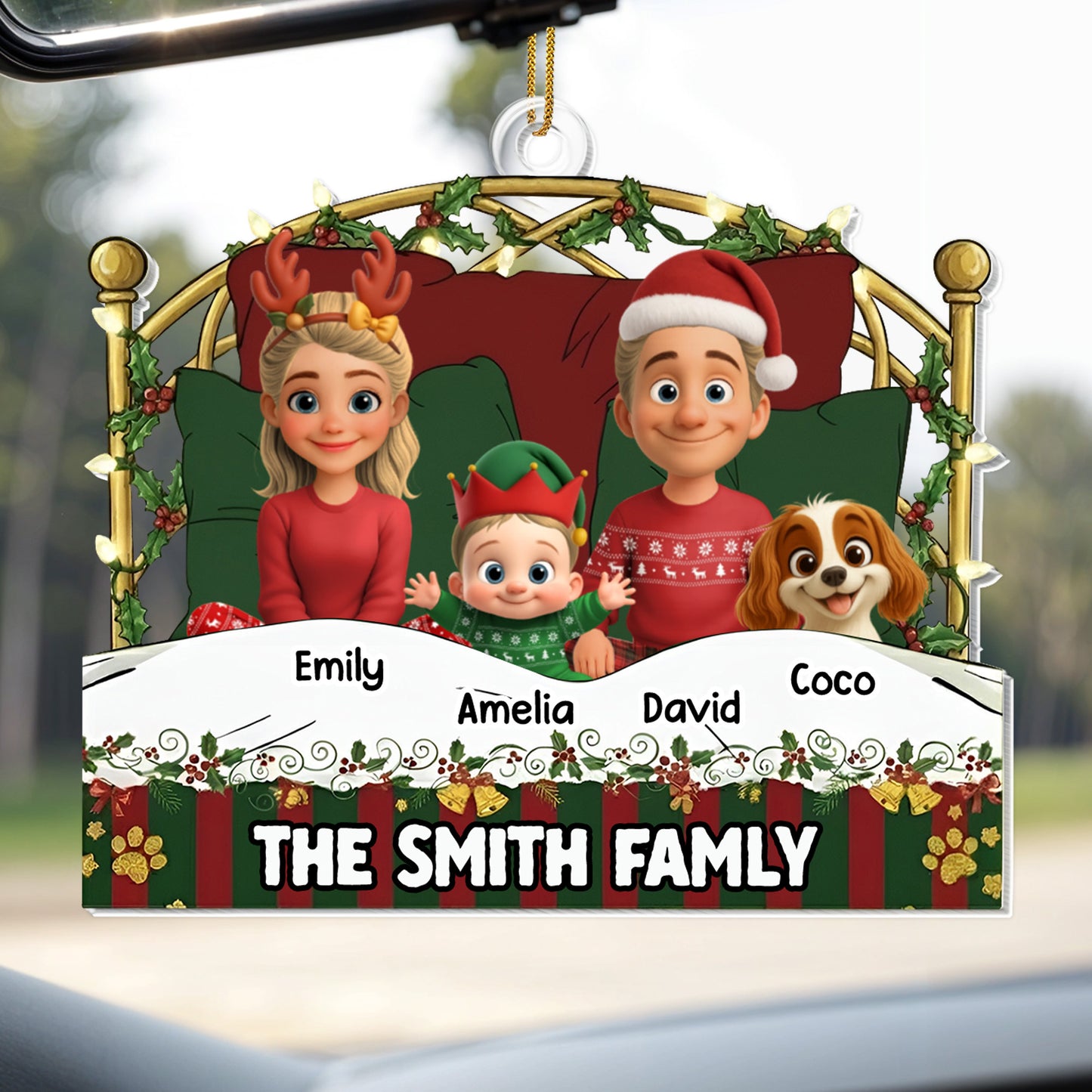 The Smith Family, Christmas Decorations And Dog