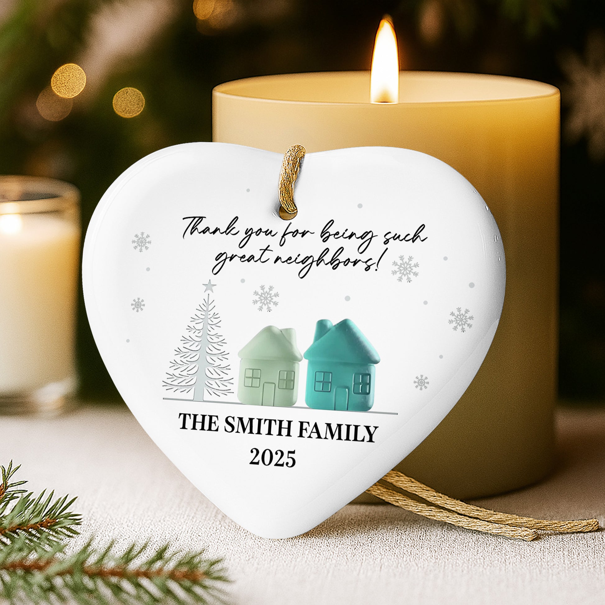 Thank You For Being Such Great Neighbors, Houses And Snowflakes