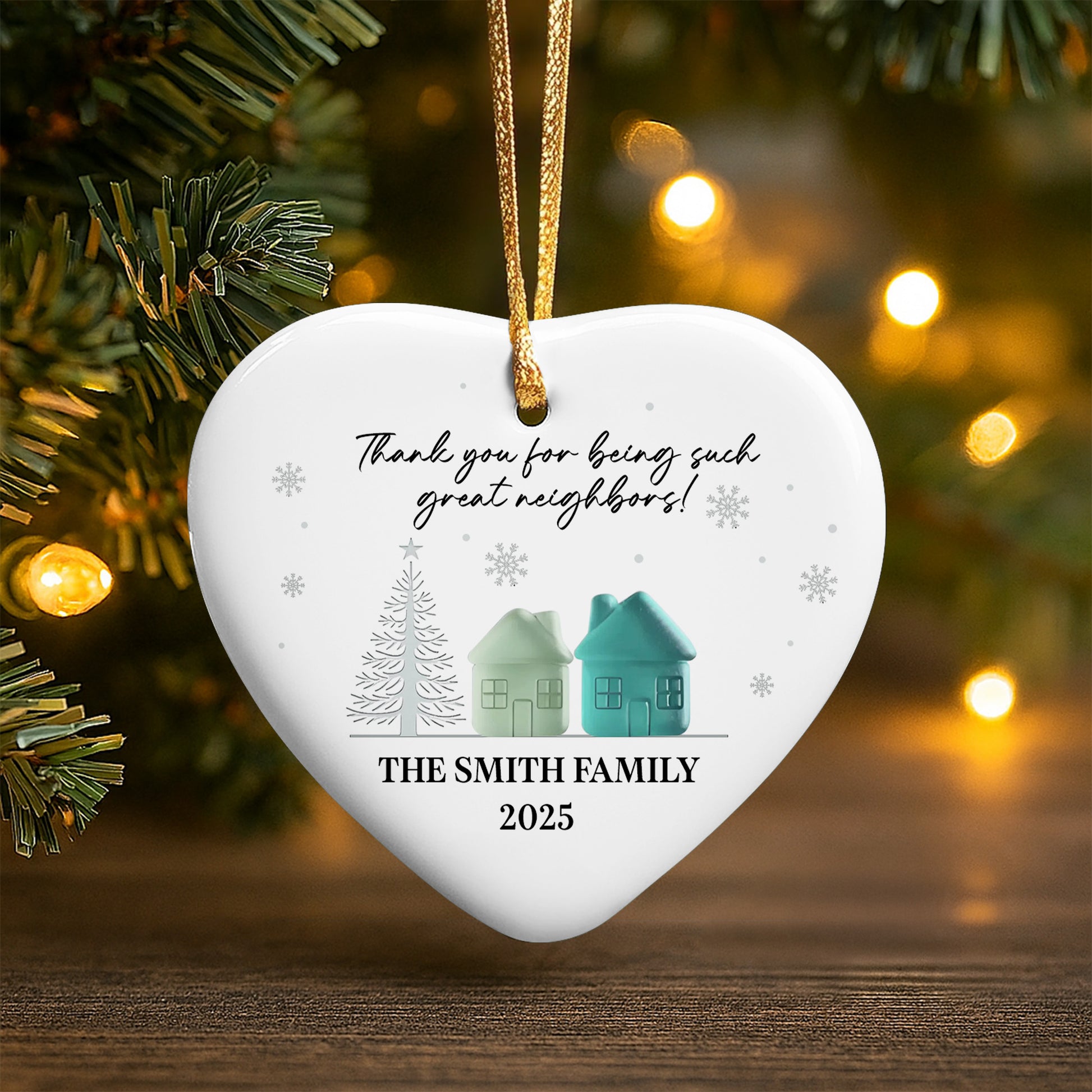 Thank You For Being Such Great Neighbors, Houses And Snowflakes