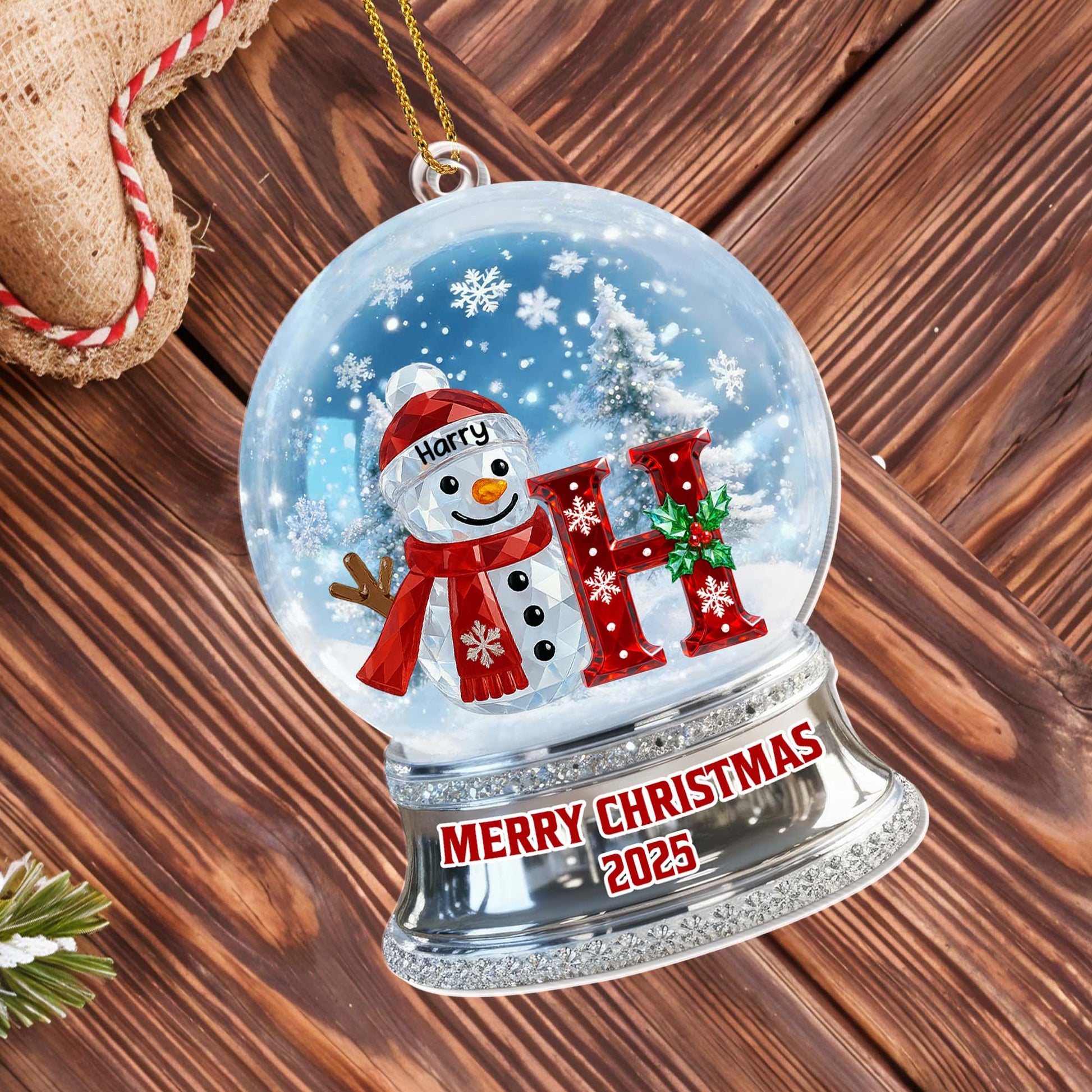 Merry Christmas Snowman And Festive Decor