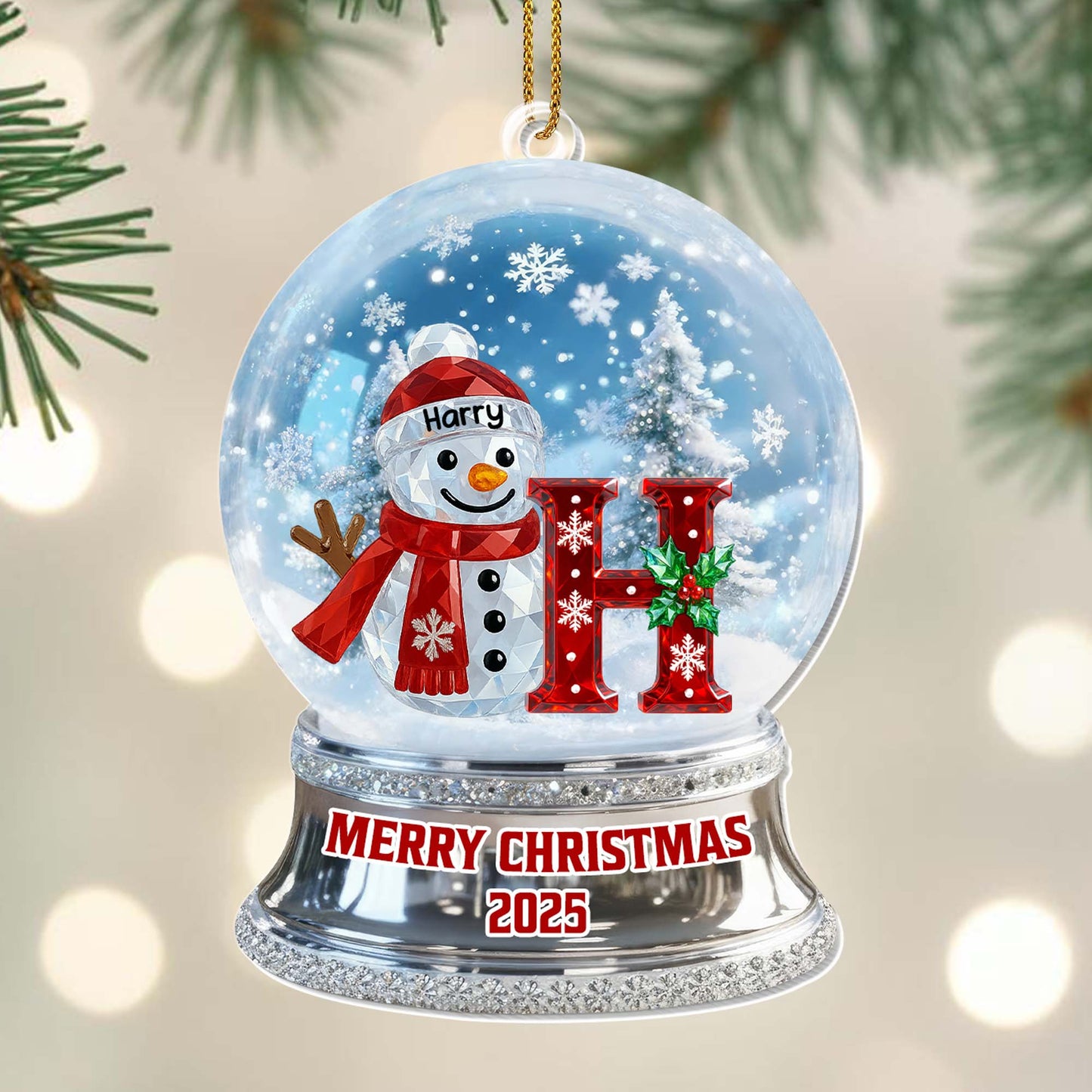 Merry Christmas Snowman And Festive Decor