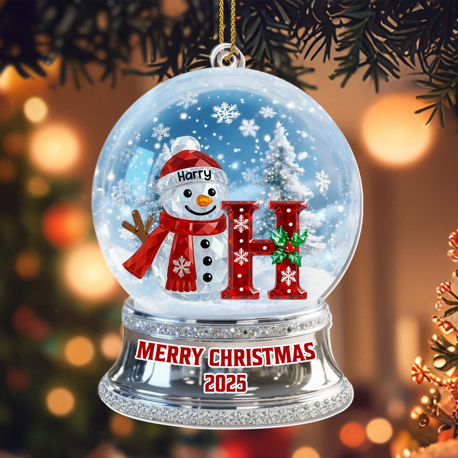 Merry Christmas Snowman And Festive Decor