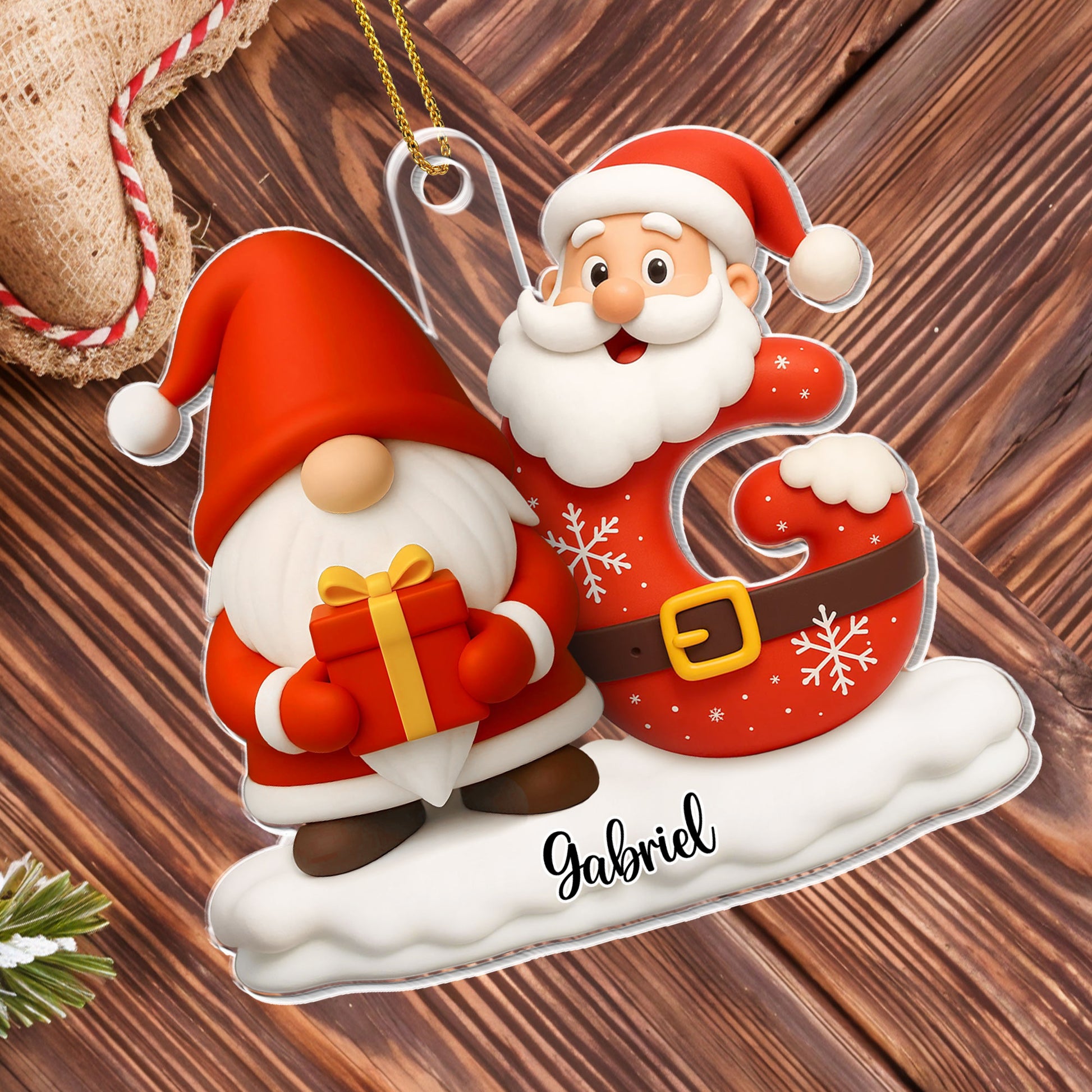 Celebrate The Festive Spirit With Santa And Gift Box