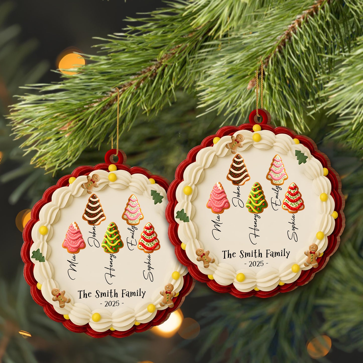 Celebrate The Festive Season With Christmas Trees And Gingerbread Man