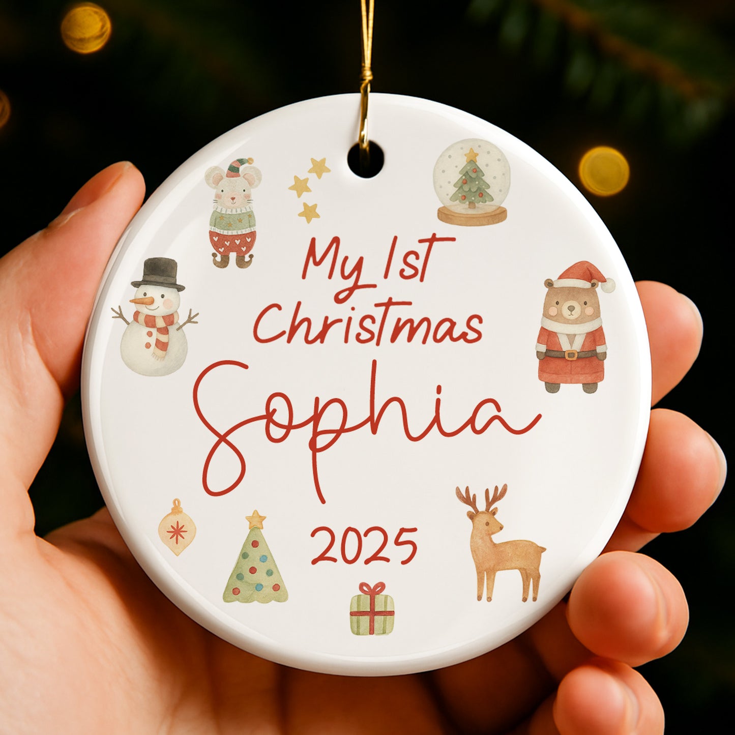 My 1st Christmas With Snowman, Tree, Santa, And Reindeer