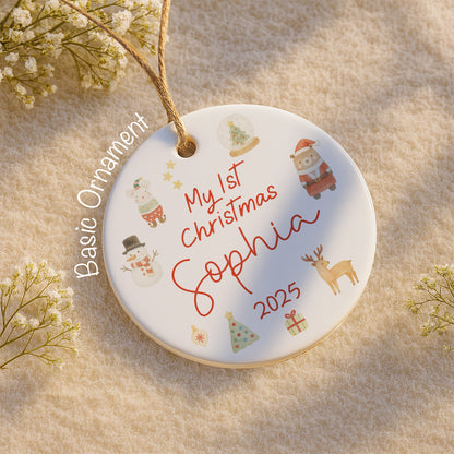 My 1st Christmas With Snowman, Tree, Santa, And Reindeer