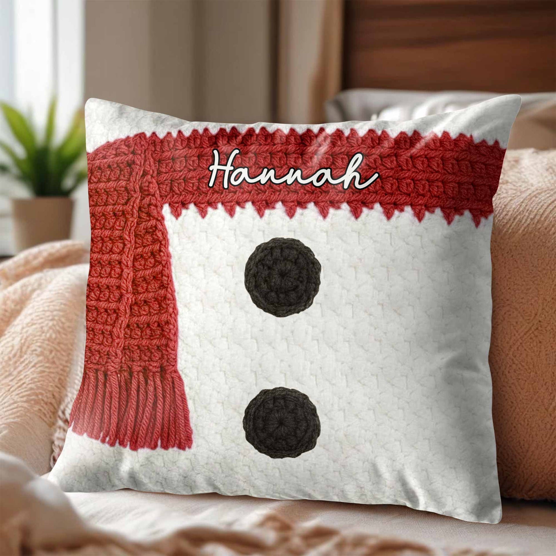 Customizable Knitted Snowman Scarf Design