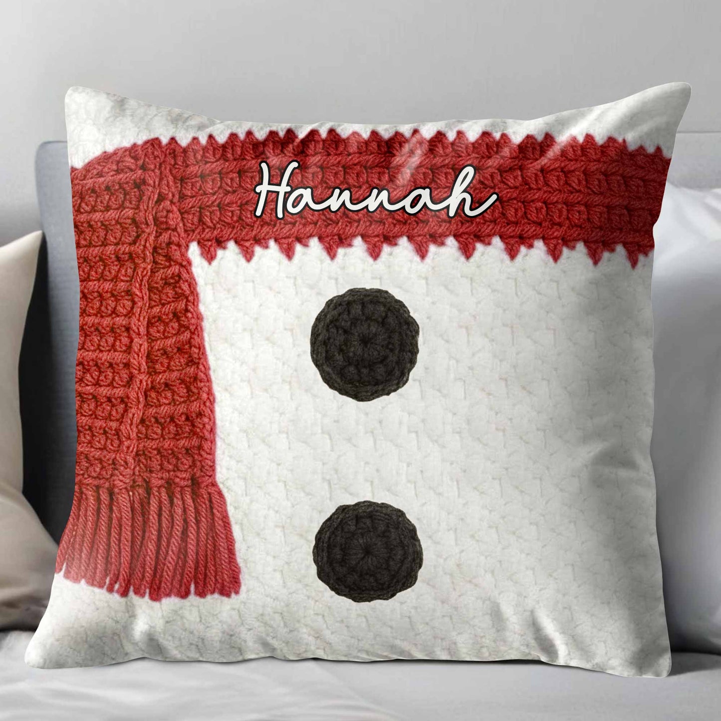 Customizable Knitted Snowman Scarf Design