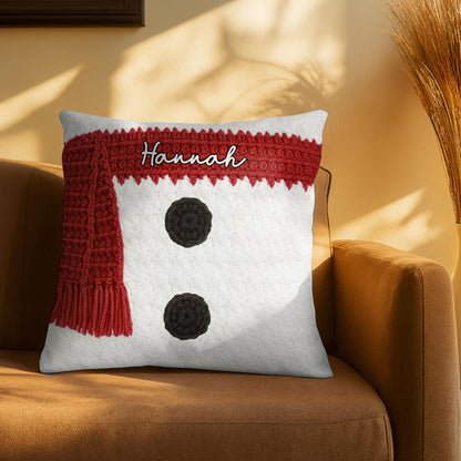 Customizable Knitted Snowman Scarf Design